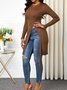 Fall Lady Elegant Lady Asymmetric Date Daily Mid-weight Sweater