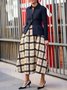 Work Date Daily Checked Plaid Vintage Skirt