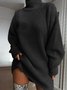 Daily High Neck  Simple Sweater Dress