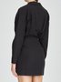Shirt Collar Simple Regular fit Black Dress