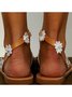 Women's Romantic Flower Embellished Sandals