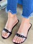 Plastic Chain Splicing Transparent Strap Casual Slippers