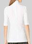 Spring Plain High Neck Slim Fit Lightweight Daily Top