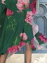 Floral Loosen Vacation Half Sleeve Midi Dress