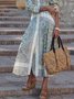 Vacation Paisley Short Sleeve Woven Midi Dress