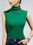 High Neck Simple Skinny Solid Knit