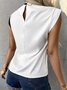Daily Statement Stand Collar Figure Short Sleeve Top