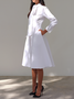 Autumn X-Line Long sleeve Elegant Stand Collar Plain Commuting Dresses