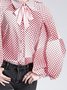 Urban Polka Dots Regular Fit Shirt Collar Blouse