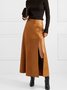 Regular Fit Vintage Plain A-Line Skirt