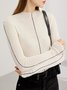 Daily Urban Long Sleeve Crew Neck Color Block Sweater