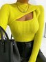 Daily Long sleeve Simple Tight Acrylic Sweater