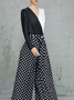 Color Block Autumn Elegant Polyester No Elasticity Regular Fit Long sleeve Regular Regular Size Tops for Women