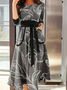 Floral Autumn Elegant Polyester Natural Regular Fit Midi Regular Regular Size Dresses for Women
