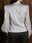 Plain Autumn Elegant Polyester Long sleeve Regular H-Line Regular Regular Size Tops for Women
