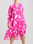 Women Geometric Simple Autumn Polyester Natural Loose 1 * Dress A-Line Shirt Dress Dresses