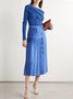 Plain Autumn Urban Polyester High Waist Micro-Elasticity Commuting Pleated Regular Skirt for Women