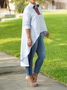 Women Plain Autumn Urban No Elasticity Long sleeve Mid-long Regular Shirt Collar Regular Size Tops
