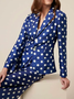 Polka Dots Autumn Urban Polyester No Elasticity Commuting Lapel Collar Regular Regular Blazer for Women