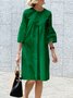 Plain Autumn Urban Polyester Daily Midi 1 * Dress Regular Regular Size Dresses for Women