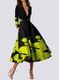 Abstract Elegant Regular Fit Midi Dress