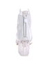 Lace Rhinestone Mesh Panel Crystal Chunky Heel Wedding Booties