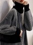 Long sleeve Turtleneck Color Block  Elegant Sweater