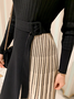 Regular Fit Stand Collar Long sleeve Midi Dress
