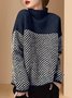 Color Block Loose Urban Turtleneck Sweater