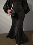 Micro-Elasticity Elegant V Neck Long sleeve Tight Long Party Dress