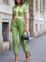 Color Block Elegant Fashion Micro-Elasticity Pants