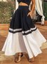 Color Block Elegant A-Line Skirt