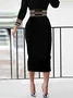 Plus Size Geometric Turtleneck Elegant Dress