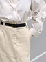 Regular Fit Plain Casual Denim Skirt