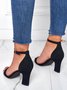 Women Minimalist Chunky Heeled Ankle Strap Sandals