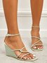 Cross Strap Ankle Strap Wedge Sandals
