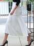 Micro-Elasticity Plain Elegant Regular Fit Midi Skirt