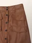 Plain Regular Fit Urban Pu Faux Leather Skirt