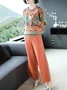  Casual Color Block Loose Pants