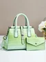 2pcs/set Large Capacity Crocodile Embossed Tote Bag Commuting Crossbody Bag with Coin Purse