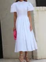 Elegant Stand Collar Plain Maxi Dress