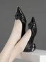 Rhinestone Embellished Applique Breathable Mesh Low Heel Shallow Shoes