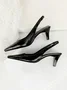 Minimalist Cone Heel Slingback Pumps