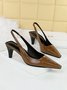 Minimalist Cone Heel Slingback Pumps