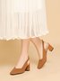 Minimalist Breathable Mesh Fabric Block Heel Slingback Pumps