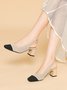 Minimalist Breathable Mesh Fabric Block Heel Slingback Pumps