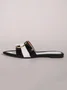 Color-block Weave Metal Ring Decorated Slide Sandals
