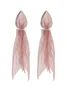 1pair Bohemian Imitation Pearl Fabric Tassel Earrings