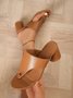 Minimalist Chunky Heel Thong Slide Sandals