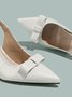 Minimalist Bowknot Adjustable Buckle Slingback Pumps